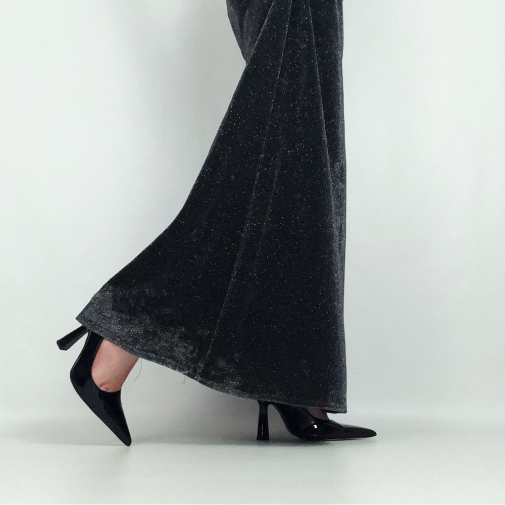 Vintage Shimmer Sleeveless Maxi Dress in Black | Size S - Picture 7 of 13